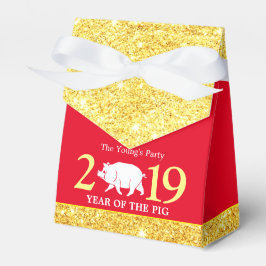 Glam Gold Red Year Pig 2019 Chinesisches Neujahr Geschenkschachtel