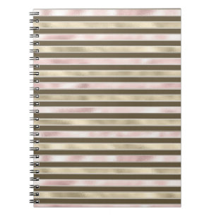 Glam Gold Rosa Streifen Notizblock