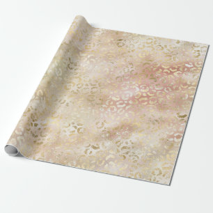 Glam-Gold-Rose Blush Pink Leopard Geschenkpapier