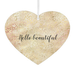 Glam Gold Rose Blush Pink Leopard Print Autolufterfrischer