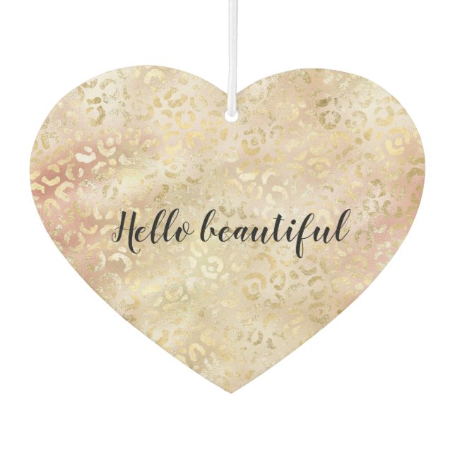Glam Gold Rose Blush Pink Leopard Print Autolufterfrischer (Vorderseite)