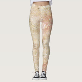 Glam Gold Rose Blush Pink Leopard Print Leggings