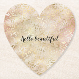Glam Gold Rose Blush Pink Leopard Print Untersetzer