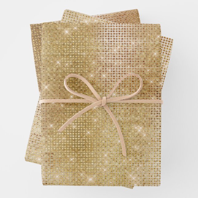 Glam Gold Sparkle Geschenkpapier Set (Beispiel)