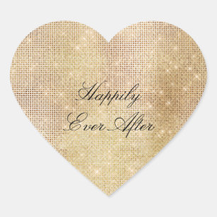 Glam Gold Sparkle Herz-Aufkleber