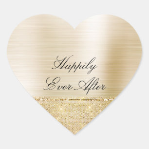 Glam Gold Sparkle Herz-Aufkleber