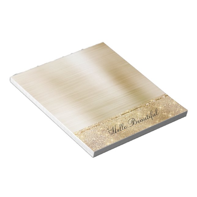 Glam Gold Sparkle Notizblock (angewinkelt)
