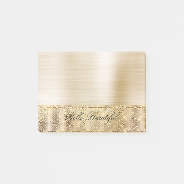 Glam Gold Sparkle Post-it Klebezettel (Vorderseite)