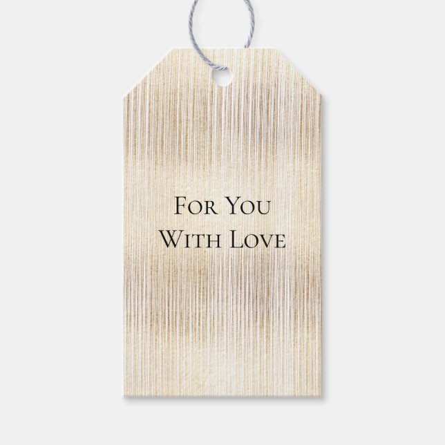 Glam Gold Streifen Geschenkanhänger (Vorderseite)