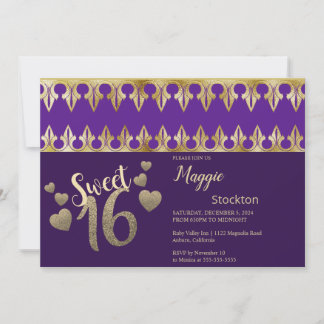 Glam Gold Sweet 16 Einladung