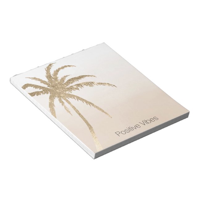 Glam Gold Tropical Palm ombre Notizblock (angewinkelt)
