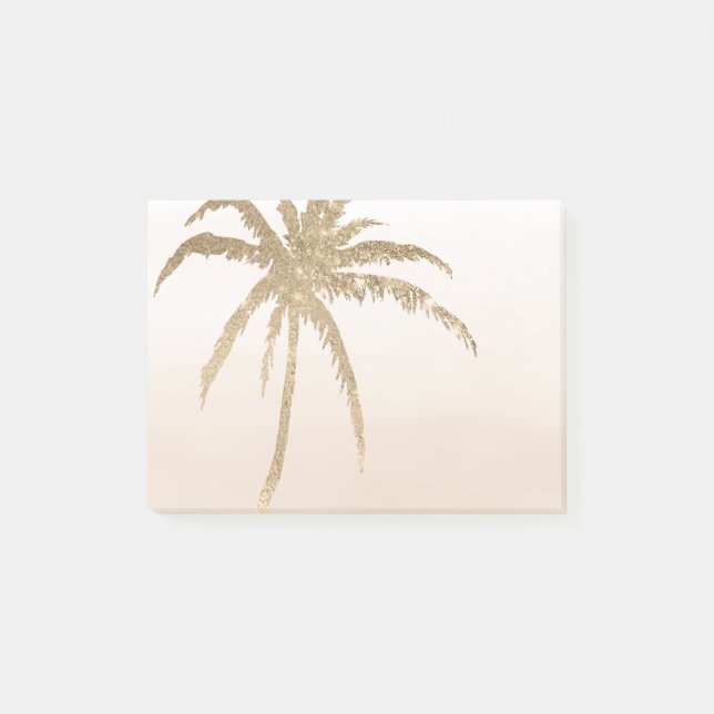 Glam Gold Tropical Palm ombre Post-it Klebezettel (Vorderseite)