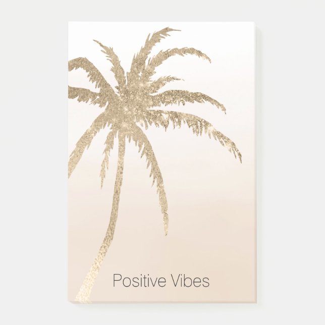 Glam Gold Tropical Palm ombre Post-it Klebezettel (Vorderseite)