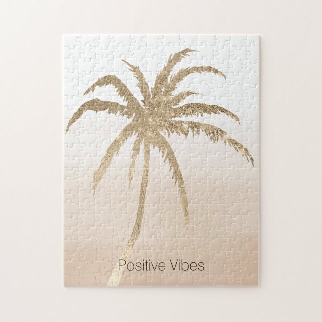 Glam Gold Tropical Palm ombre Puzzle (Vertikal)