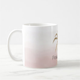 Glam Gold Tropical Palm Pink ombre Kaffeetasse