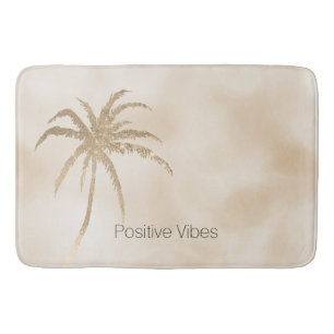 Glam Gold Tropical Palm Tree Ombre           Badematte