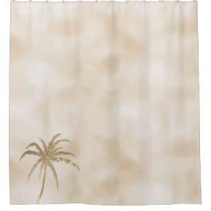 Glam Gold Tropical Palm Tree Ombre            Duschvorhang