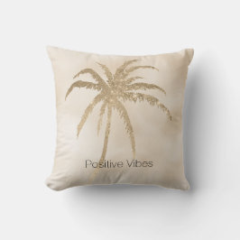 Glam Gold Tropical Palm Tree Ombre Kissen