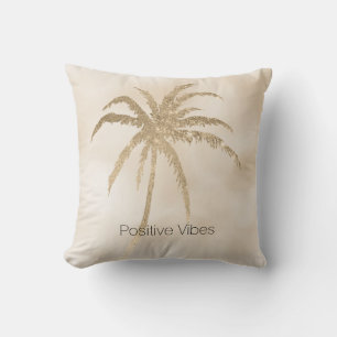 Glam Gold Tropical Palm Tree Ombre Kissen