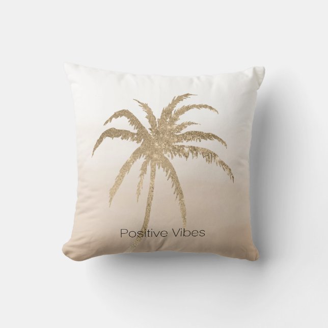Glam Gold Tropical Palm Tree Ombre        Kissen (Vorderseite)