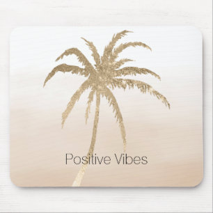 Glam Gold Tropical Palm Tree Ombre Mousepad