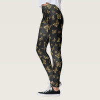 Glam Gold und schwarze Schmetterlinge Muster