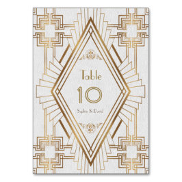 Glam Gold und White Great Gatsby Tischnummer