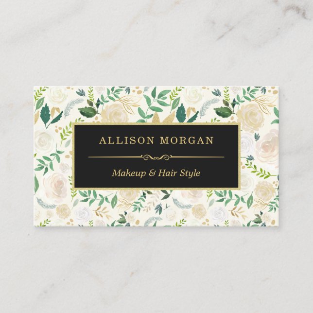 Glam Gold Wasserfarbener Fluss Rodelbahn Visitenkarte (Vorderseite)