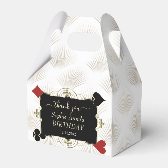 Glam Gold White Black Art Deco Geburtstag Geschenkschachtel (Vorderseite)