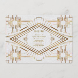 Glam Gold White Great Gatsby Hochzeitsempfang Einladung
