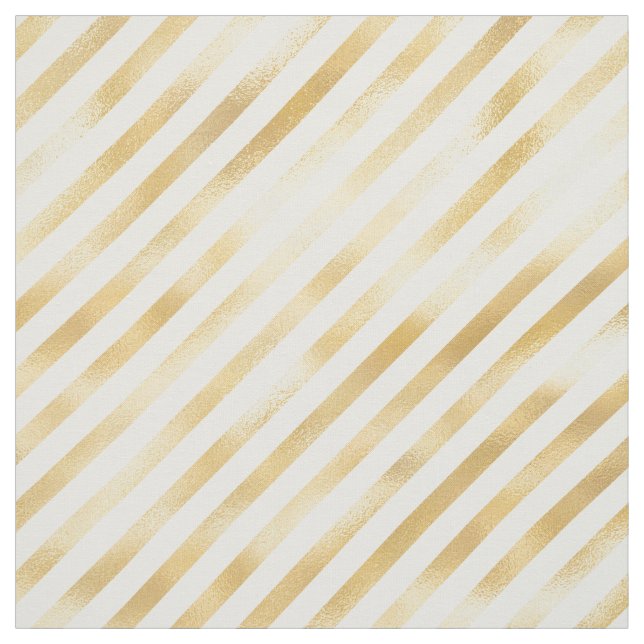 Glam Gold White Stripe Grafik Stoff (Muster)