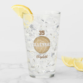 Glam golden Girl-Volleyball personalisiert Glas
