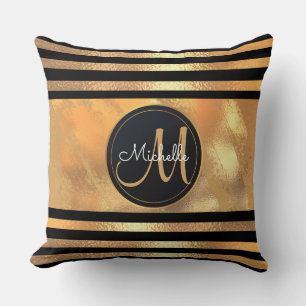 Glam Golden Glitzer Glitzern Monogram Name Hochzei Kissen