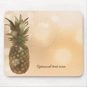 Glam Goldener Ananas Elegant Tropisch Custom Mousepad