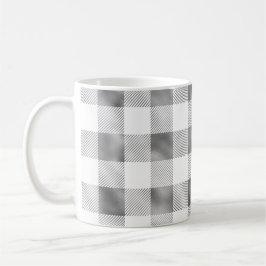 Glam Gray White Buffalo Kariert Kaffeetasse