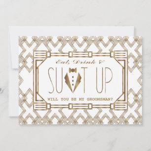 Glam Great Gatsby WILL DU MEIN TRAUZEUGE SEIN Einladung