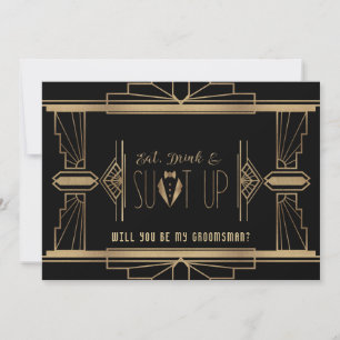Glam Great Gatsby WILL YOU BE MY GROOMSMAN Einladung