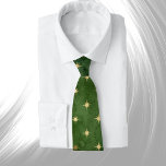 Glam Green Gold Stars Winter Krawatte<br><div class="desc">Gold steht auf grünem Hintergrund.</div>