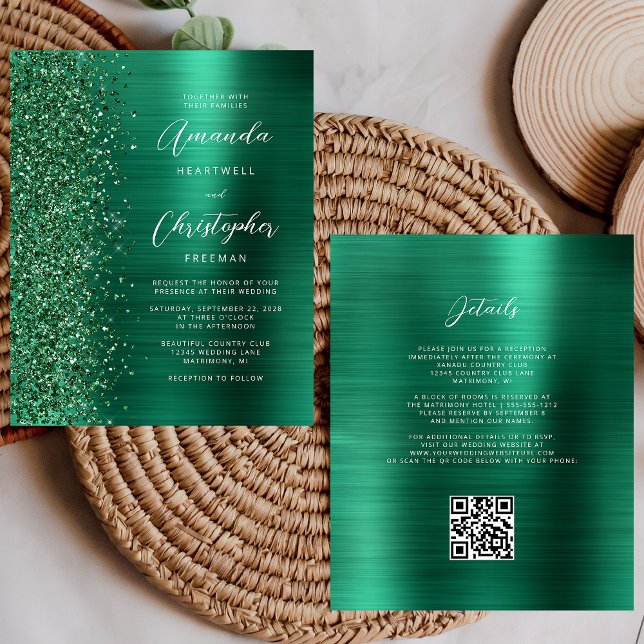 Glam Green QR Code Hochzeitsempfehlung (Von Creator hochgeladen)