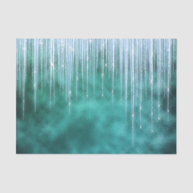 Glam Green White Icicles Weihnachten Seidenpapier (Vorderseite)