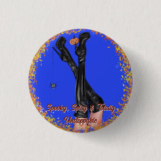 Glam Halloween-Hexenstiefel mit individuellem Text Button