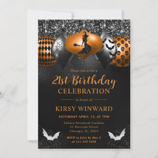 Glam Halloween Ornamente Geburtstag Einladung