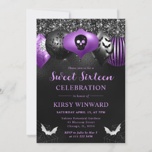 Glam Halloween-Schmuck Sweet 16 Einladung