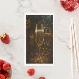 Glam Happy New Year Steampunk Champagne  Serviette