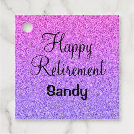 Glam Happy Retirement Ombre Lila Glitzer Sparkle Geschenkanhänger