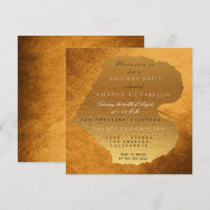 Glam Herbst Fall Golden Blätter Geburtstagsparty Einladung