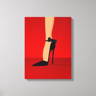 Glam High Heel Schuhe Leinwand Kunst, Dichtung und