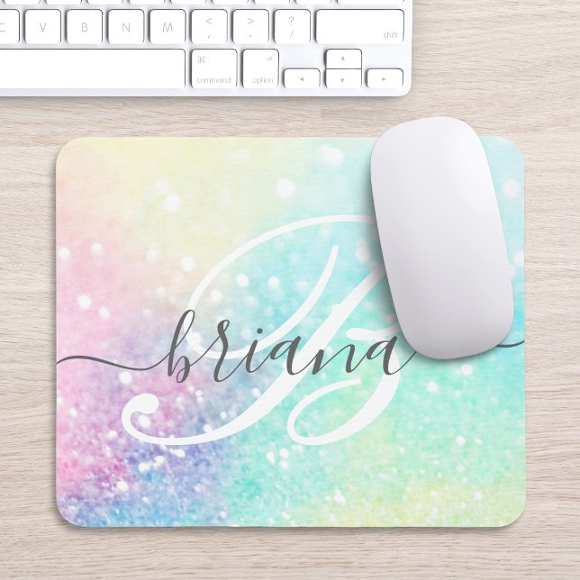 Glam Holographic Glitzer Farbenfrohe Hübsche Muste Mousepad (Von Creator hochgeladen)