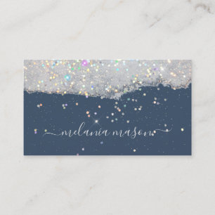 Glam Holographic Glitzer Makeup Artist Blue Visitenkarte
