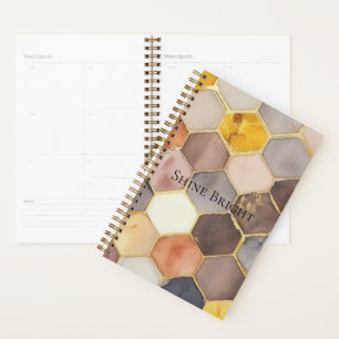 Glam Honey Comb Blush Champagne Abstrakt Planer
